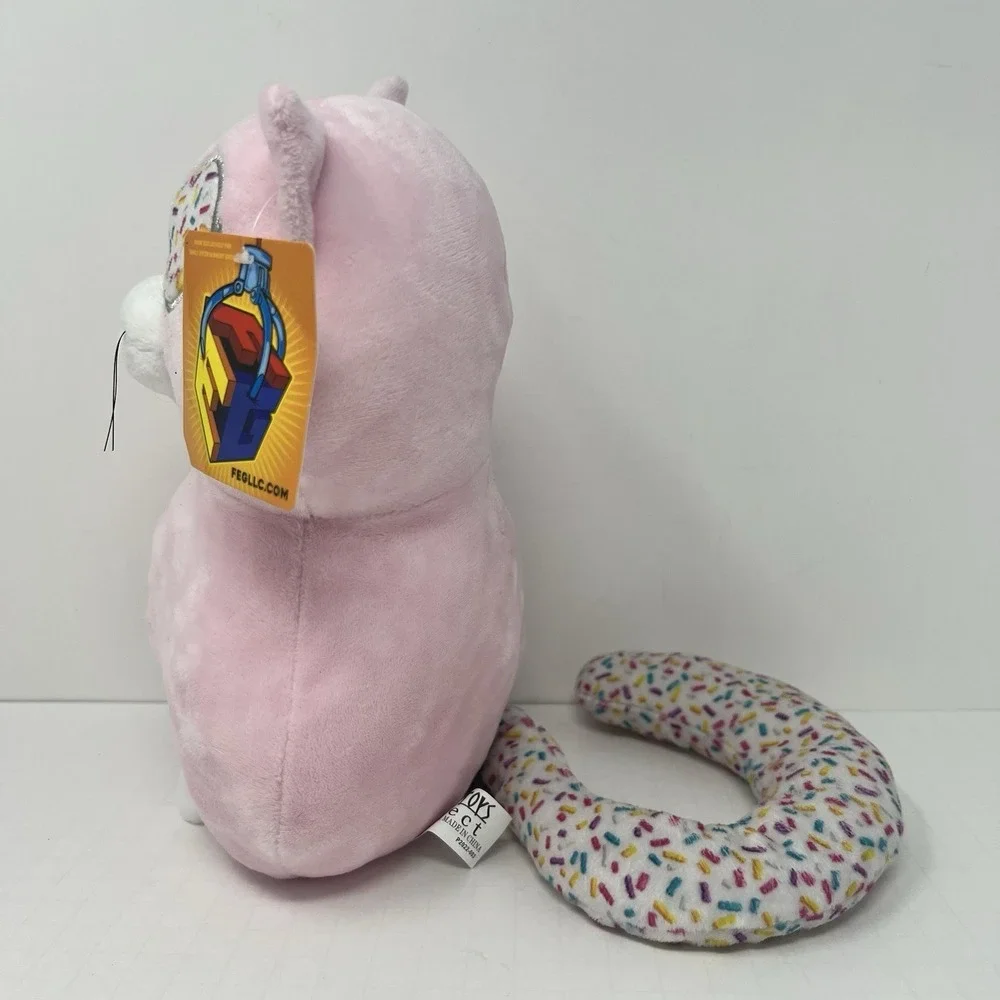 Ideal Toys‎ Pink Kitty Cat Plush Stuffed Animal Long Tail Soft Toy 9 Inch Cute